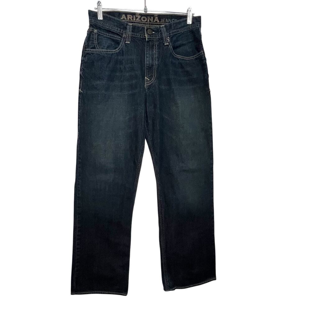 Arizona Jeans Men’s Bootcut Jeans 31x30 Dark Wash 100% Cotton Hem Wear